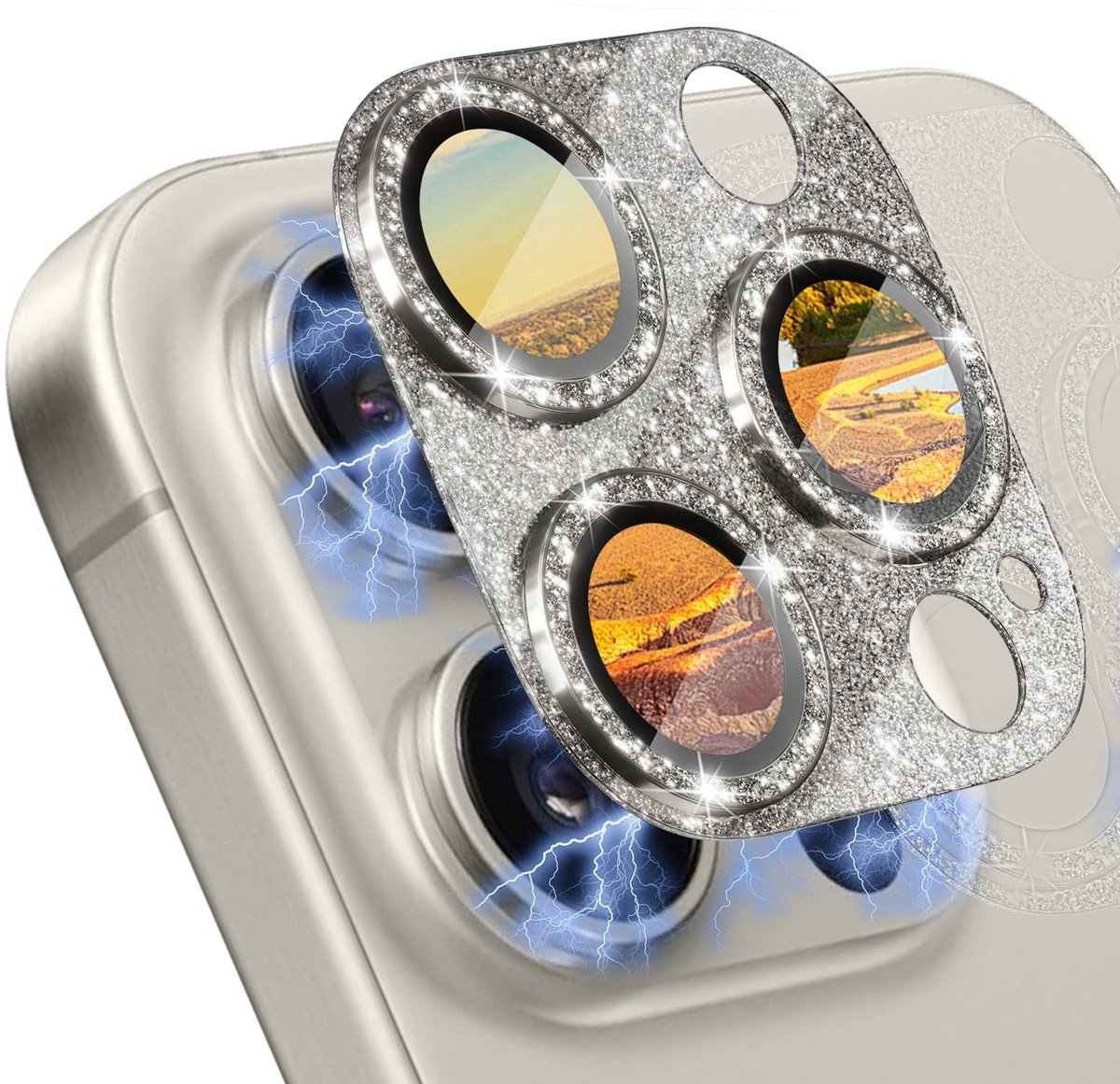 Cosensi - Dailygoods - Dailygoody - Camerabescherming - iPhone 16 Pro - Krasvast - Titaniumgrijs - Hardheid 9H - Geschikt voor iPhone 16 Pro Max