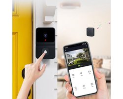 Draadloze videodeurbel, slimme video-intercom, HD-nachtzicht, opladen via wifi, slimme deurbel, tweewegs bellen, nachtzichtfunctie, 2,4 GHz wifi, bediening via app
