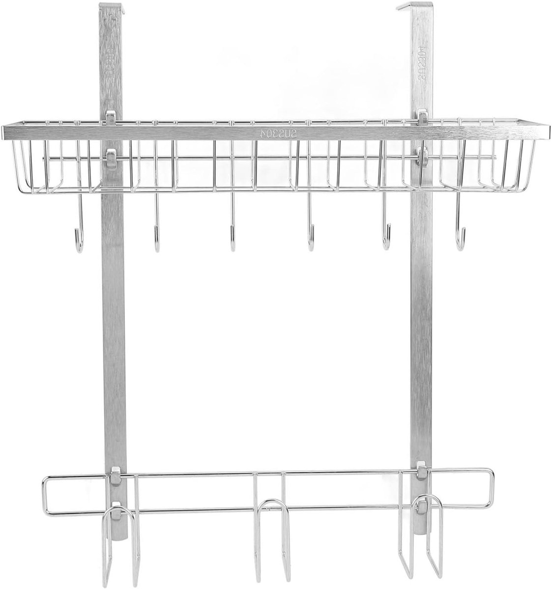 Kruidenrek Koelkast - Zijrek Organizer - Keuken Opbergen - Roestvrij Staal - 50 x 12 x 12 cm - Zilver