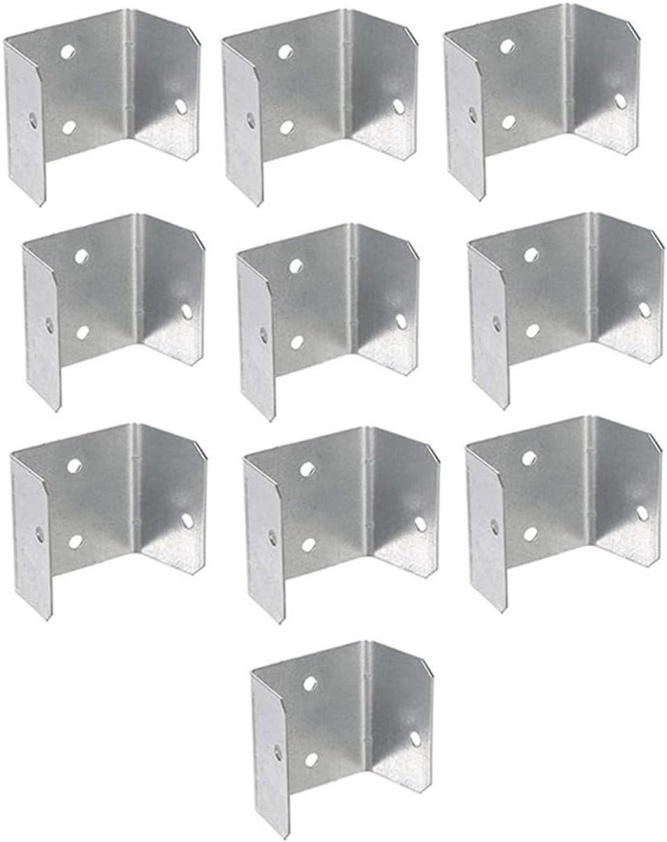 Hekpaneel Clips - Bevestiging Clips - Hek Stabiliseren - Anti-Rammel Ontwerp - 10 Stuks - Zilver