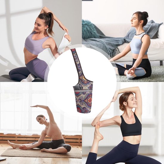Yogamat Tas - Sport Accessoires - Praktisch Vervoer - Ruim Ontwerp - 88 cm Hoog - Blauw Cashew van Yogamat — afbeelding 3