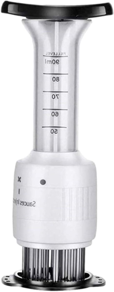 Vleesmalser Tool - Marinade Injector - Smaak Injecteren - 30 RVS Naalden - 228.6 cm - Wit