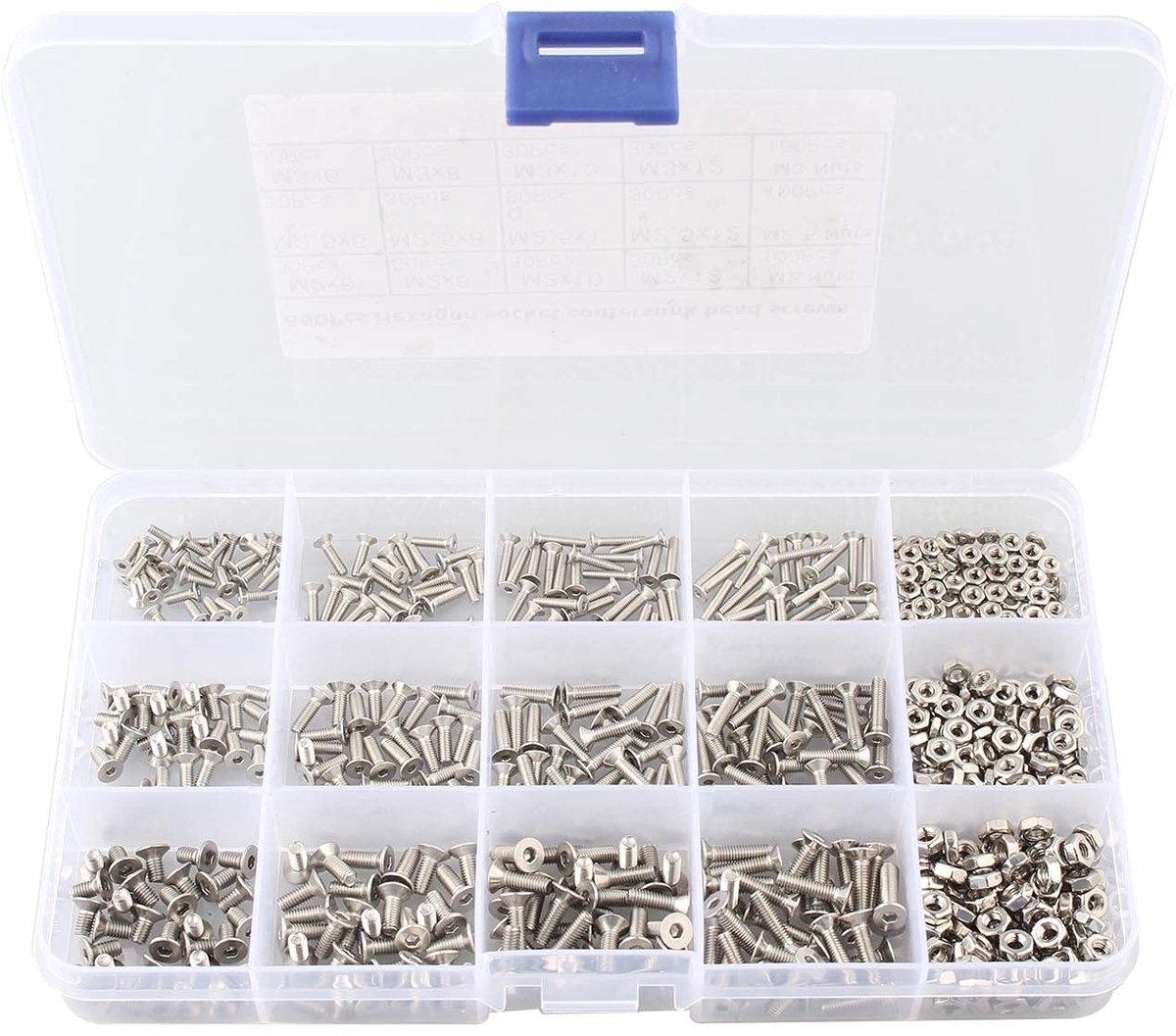 Dailygoods - 660 Stuks Zeskant Platkop Schroeven Assortiment Set