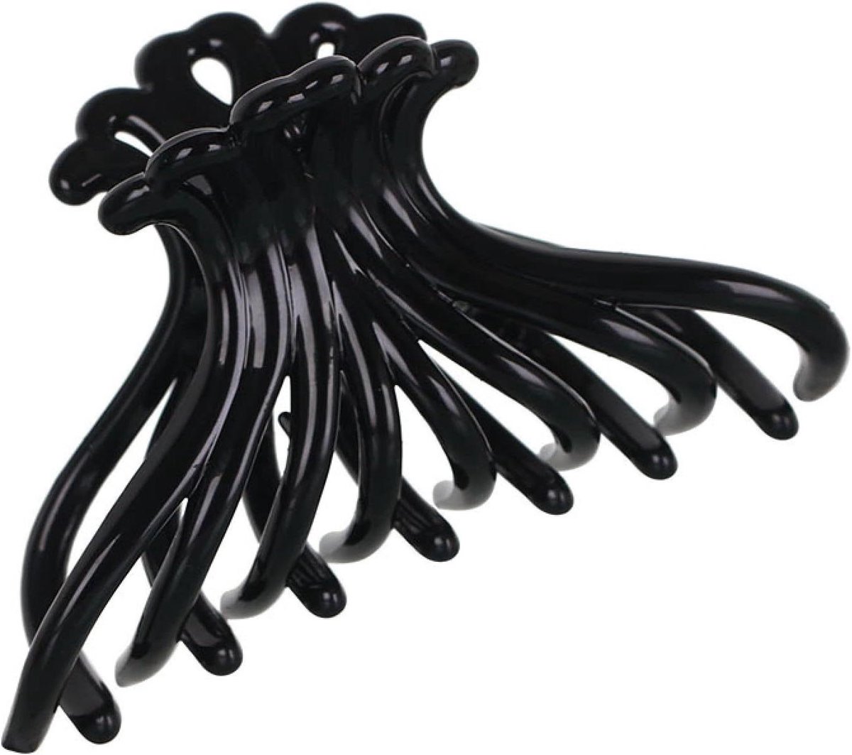 Haar Klemmen - Bloem Clip - Dagelijks Gebruik - Grote Bloem Design - 8.3x5.2 cm - Zwart