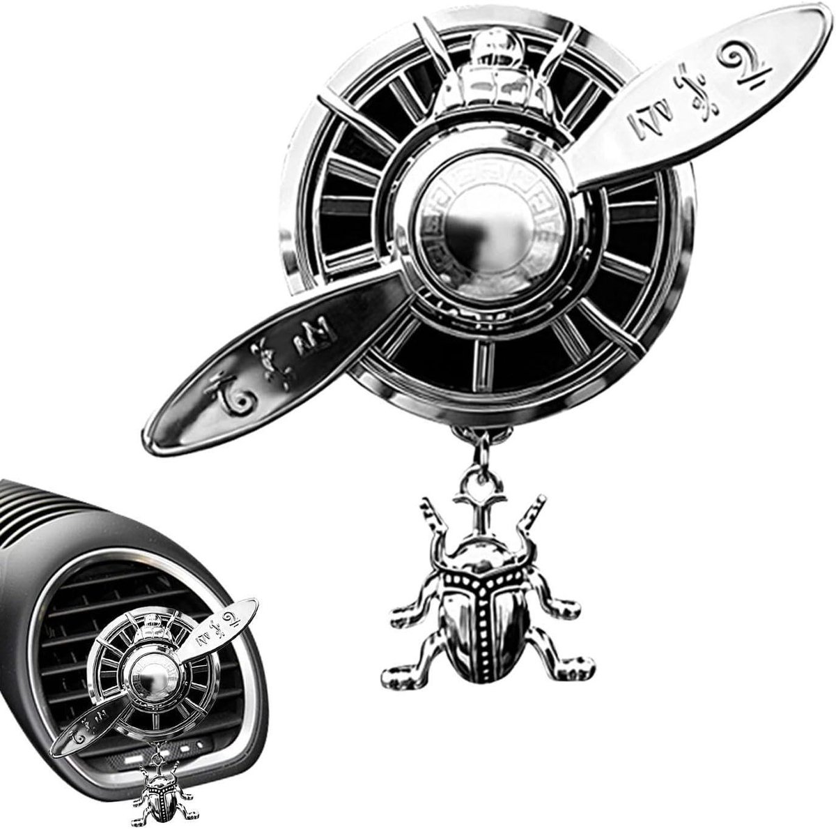 Auto Luchtverfrisser - Ventilatie Clip - Frisse Geur - Propeller Design - 12 x 6 x 3 cm - Zwart