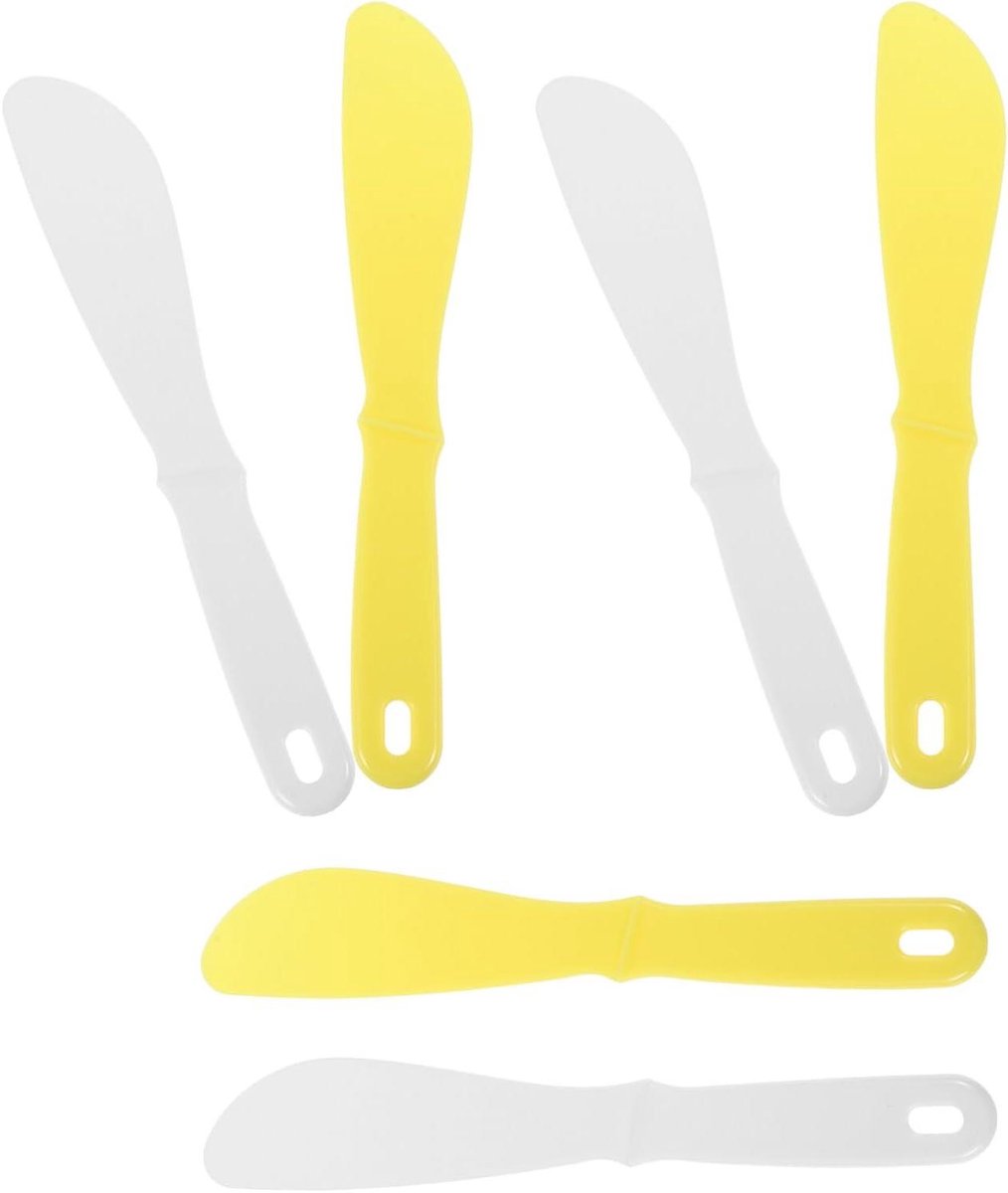 Cosmetische Spatels - Mengspatels Gezicht - Gezichtsmasker Aanbrengen - Verstevigd Plastic - 6 Stuks - Diverse Kleuren
