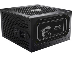 MSI MAG A750GL PCIE5 II - Interne Voeding - 750 W - 80 Plus Gold - 115V - Volledig modulair - Zwart