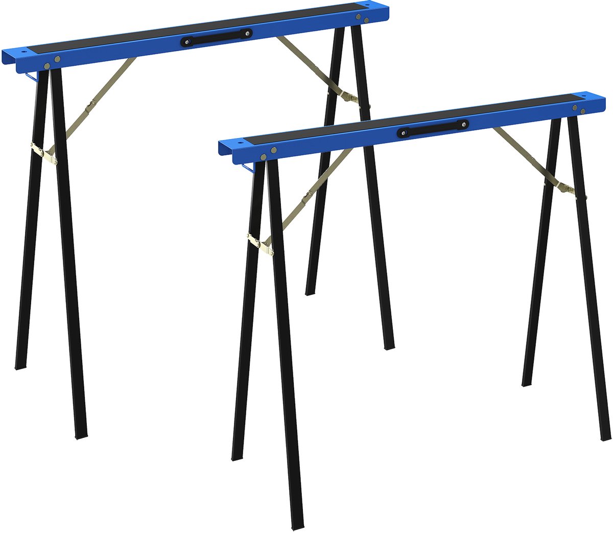 HOMCOM Schraag-Metaal, EVA-99,5 x 36,5 x 78,5 cm-Blauw + Zwart