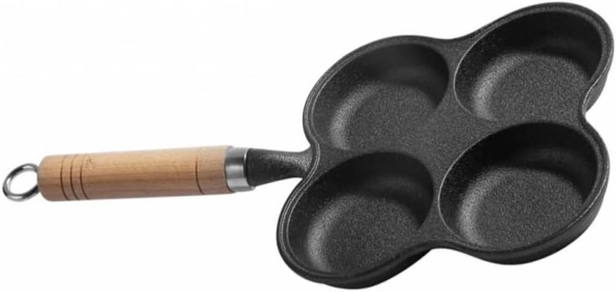 Eierkoker koekenpan - Omelet maker - Ontbijt bereiden - Vierkante vakken - 36 cm - Zwart