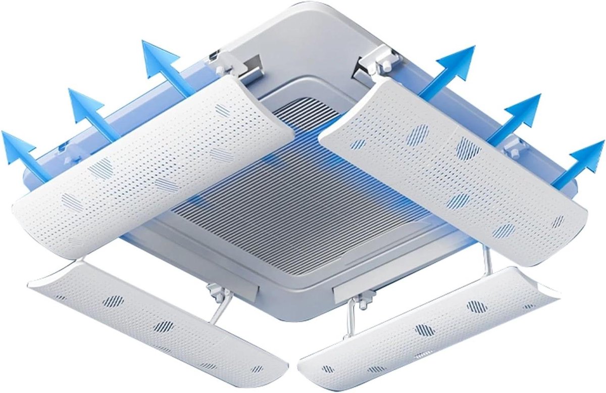 Ventilatie Deflector - Airco Scherm - Comfort Verhoging - 180° Instelbare Hoek - 4 Stuks - Wit