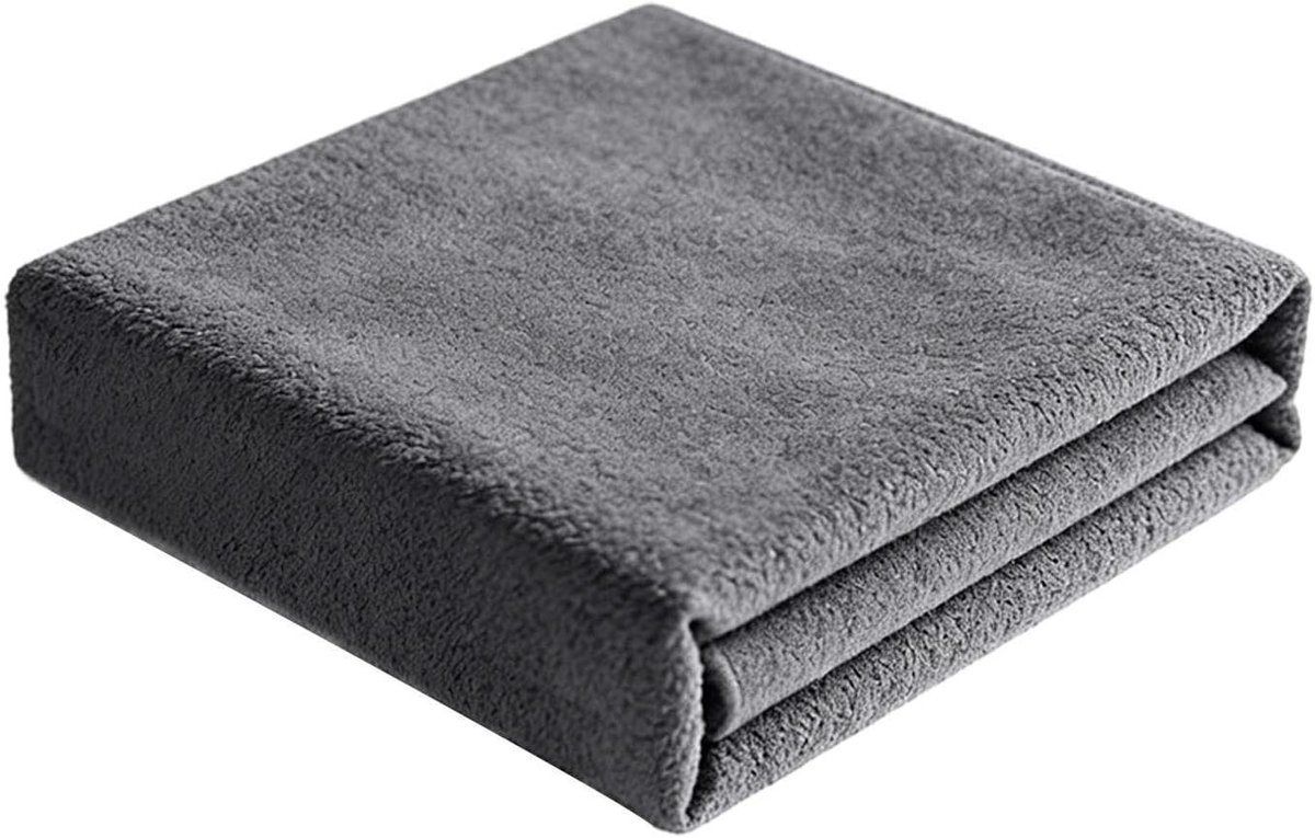 Autowasdoek - Droogdoek - Auto Reinigen - Dubbelzijdig Sneldrogend - 40 x 80 cm - Grijs