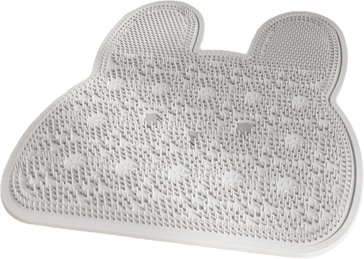 Voet Scrubber Mat - Douche Reiniger - Badkamer Hygiëne - Antislip Zuignap - 31 x 33 cm - Grijs