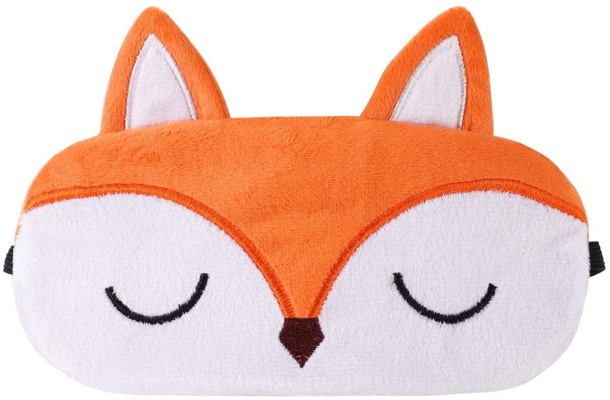 Dailygoods - Dailygoody - Slaapmasker voor Kinderen - Zacht Pluche Oogmasker - Schattige Dieren - Vossen - Perfect voor Dutjes en Reizen - Voor Meisjes en Vrouwen