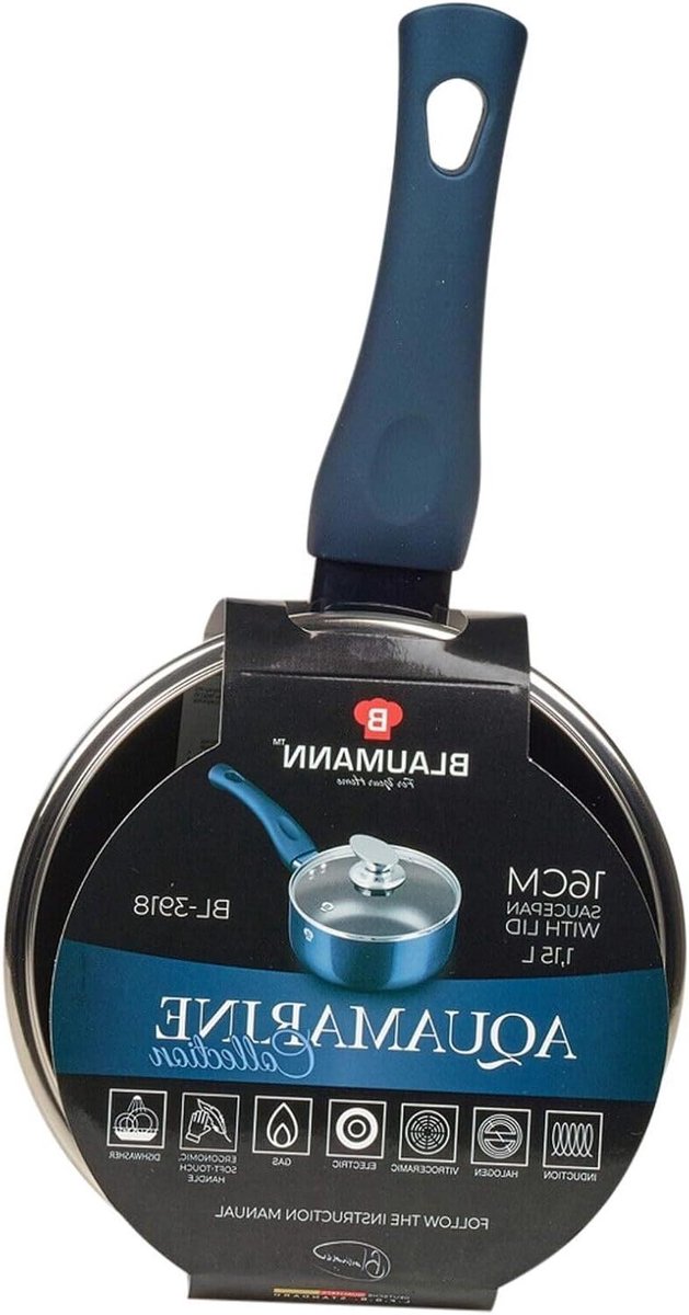 Kookgerei Set - Pannen Set - Dagelijks Koken - Soft Touch Handvat - 1.15 Liter - Aquamarijn