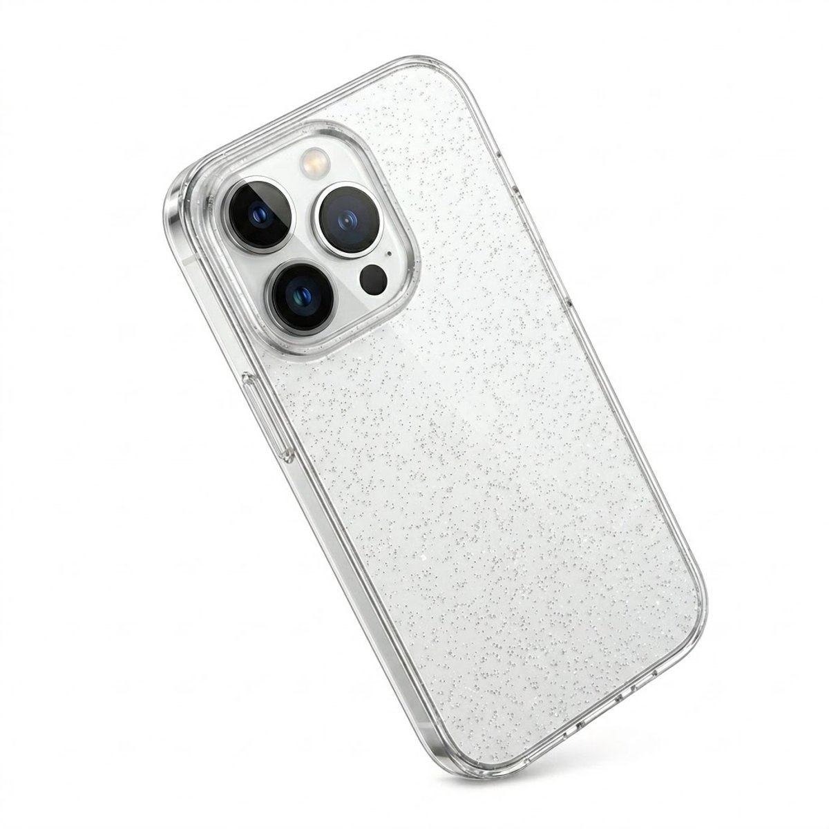 Glitter Hoesje Geschikt voor iPhone 16 pro Telefoonhoesje Case transparant