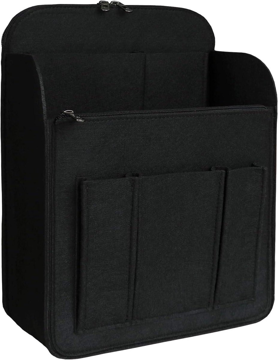 Opbergtas Inlay - Tas Organizer - Reizen Werk - Veel Compartimenten - 35.5 cm - Zwart Beige