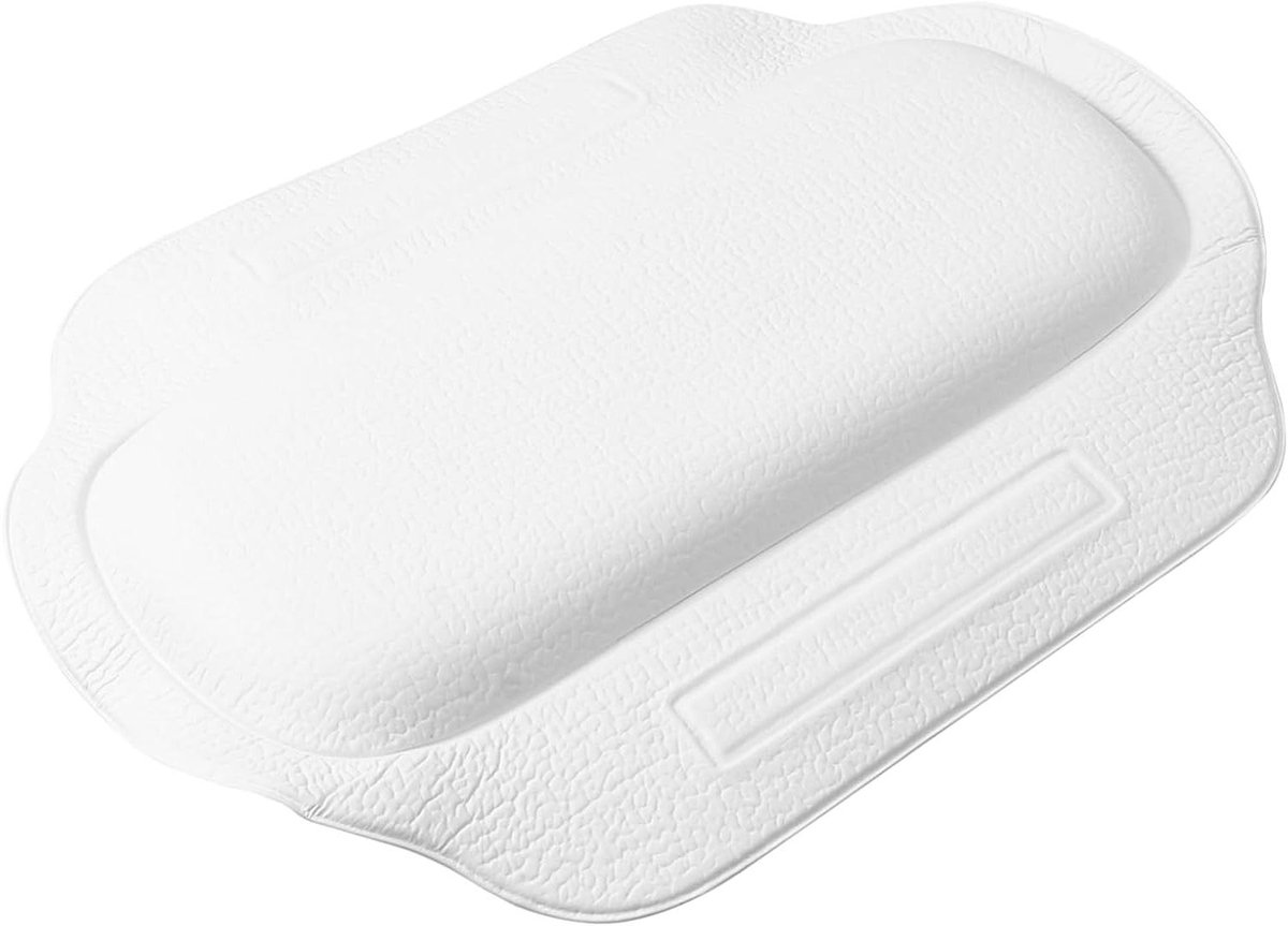 Badkussen Set - Badkussen - Ontspannen in Bad - Extra Brede Zuignappen - 34 x 25 cm - Wit