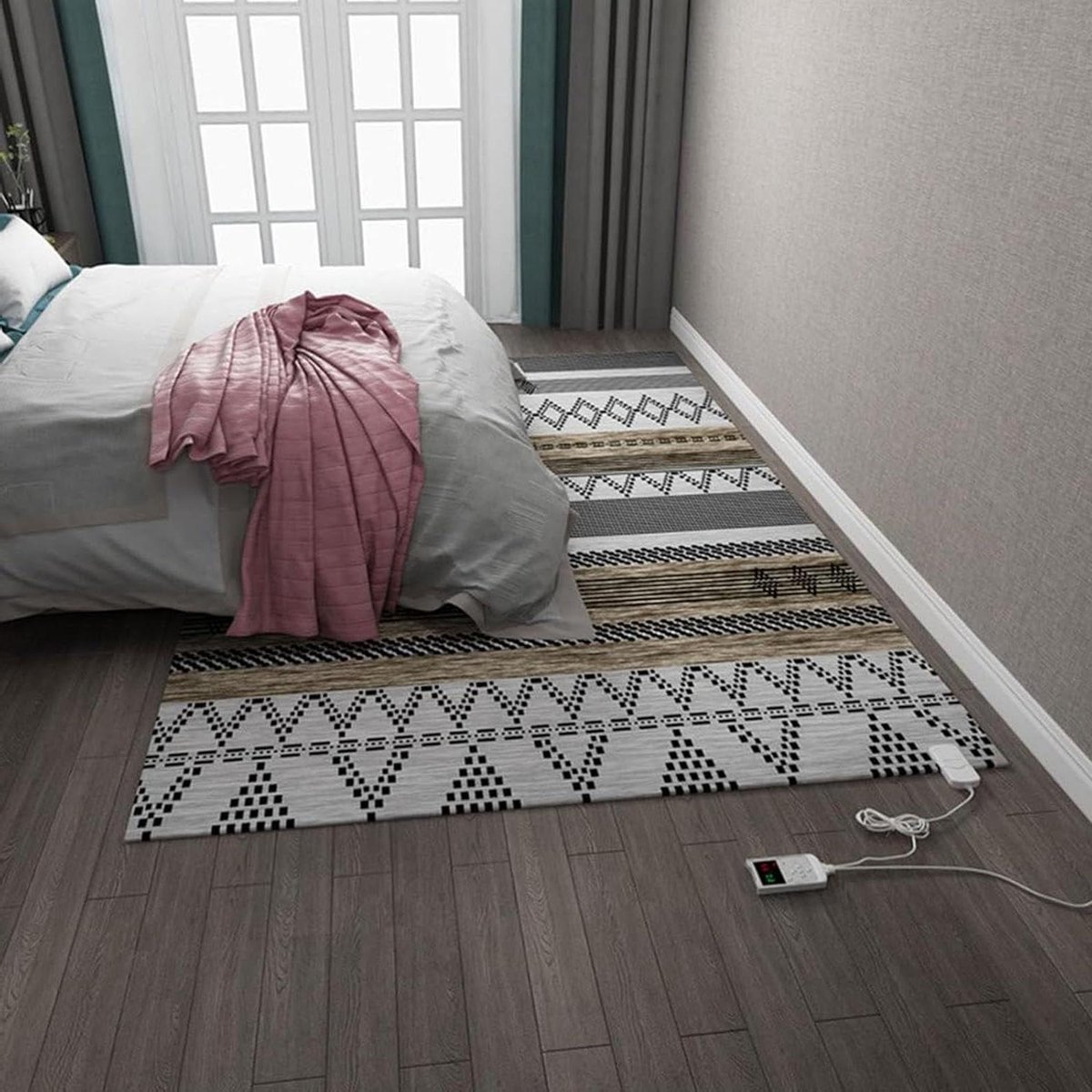 Elektrisch Verwarmingstapijt - Draagbare Vloermat - Kantoor Woonkamer - Instelbare Temperatuur - 105x190 cm - A