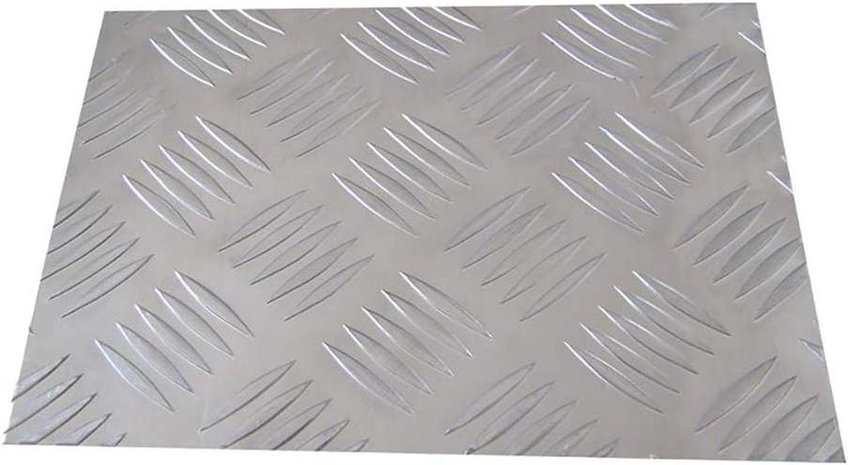 Aluminium Plaat - Traanplaat Loopvlak - Antislip Ondergrond - Corrosiebestendig Materiaal - 4 Mm Dikte - Metaalkleur
