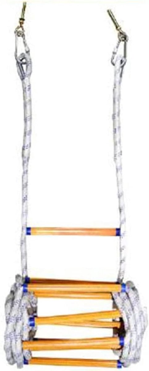Ontsnappingsladder - Reddingsladder Touwladder - Noodsituatie Evacuatie - Vlamvertragend Materiaal - 15 Meter - Zwart