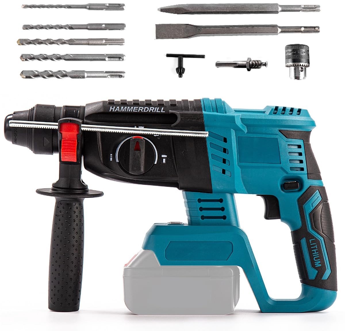 Dailygoods - Dailygoody - Accuboorhamer - 3-in-1 Klopboormachine - Zwart - Borstelloze Technologie - Compatibel met Makita Accu 18V - Ideaal voor Klusprojecten - 6