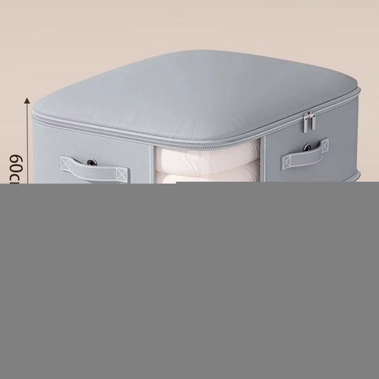 Compressie Opbergtas - Ruimtebespaarder Dekens - Efficiënt Opbergen - Dubbele Laag Compressie - 54x42x60cm - Grijs — afbeelding 3