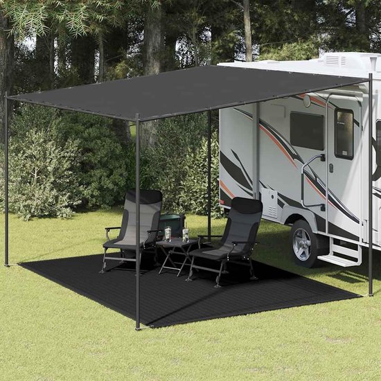 Tenttapijt Outdoor Vloerkleed - Voortent Tapijt - Kamperen Buiten - Waterdoorlatend - 300x400 cm - Zwart — afbeelding 2