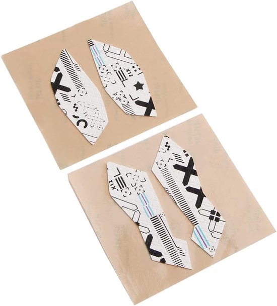 Muis Anti-slip Tape - Grip Stickers - Gaming Controle - Zweetafvoerend Ontwerp - Full Body Set - Zwart Wit — afbeelding 5