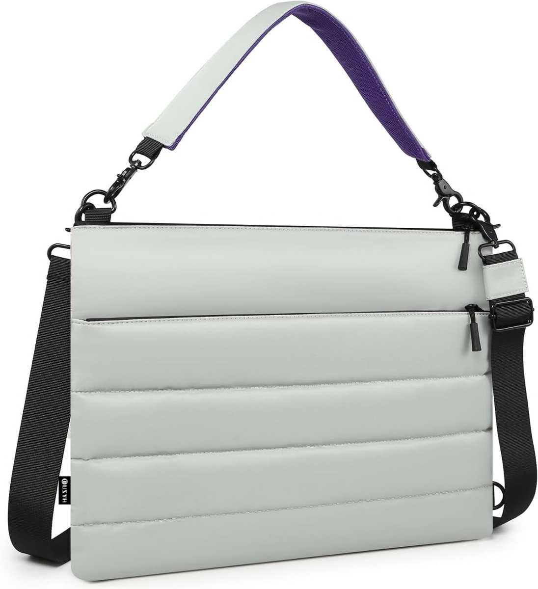 15-16 Inch Laptop Tas voor MacBook Pro en Air, Dell, HP, Lenovo, Asus, Acer, Samsung - Dubbelschoudertas voor Vrouwen, Ideaal voor Dagelijks Gebruik en Werk, Grijs