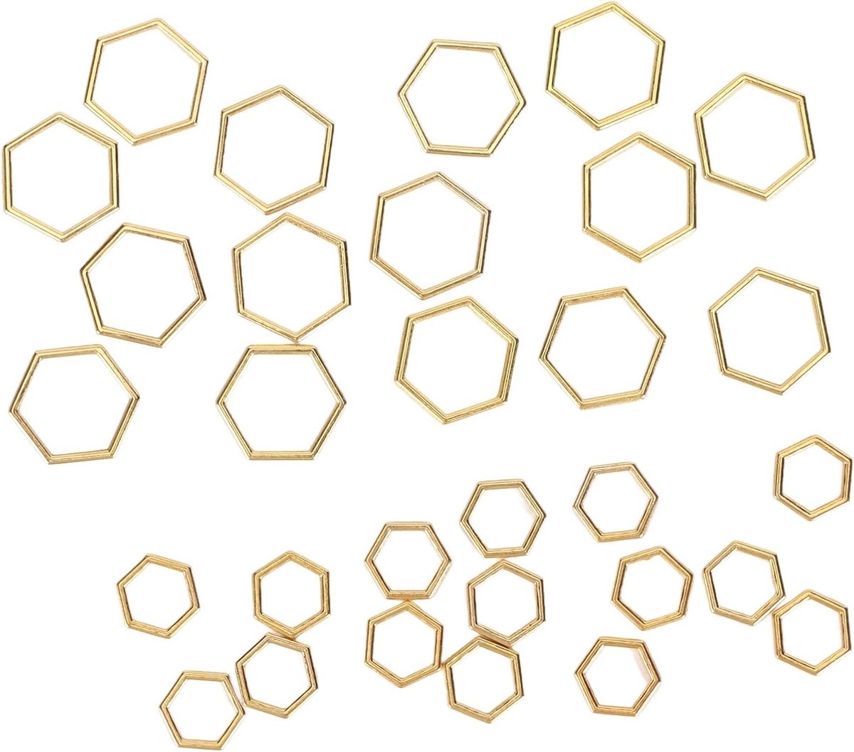 30 Stuks Hexagonale Brei Markers van Lichtgewicht en Duurzaam Zinklegering voor DIY Creaties, Naai- en Haakprojecten, Goudkleurig