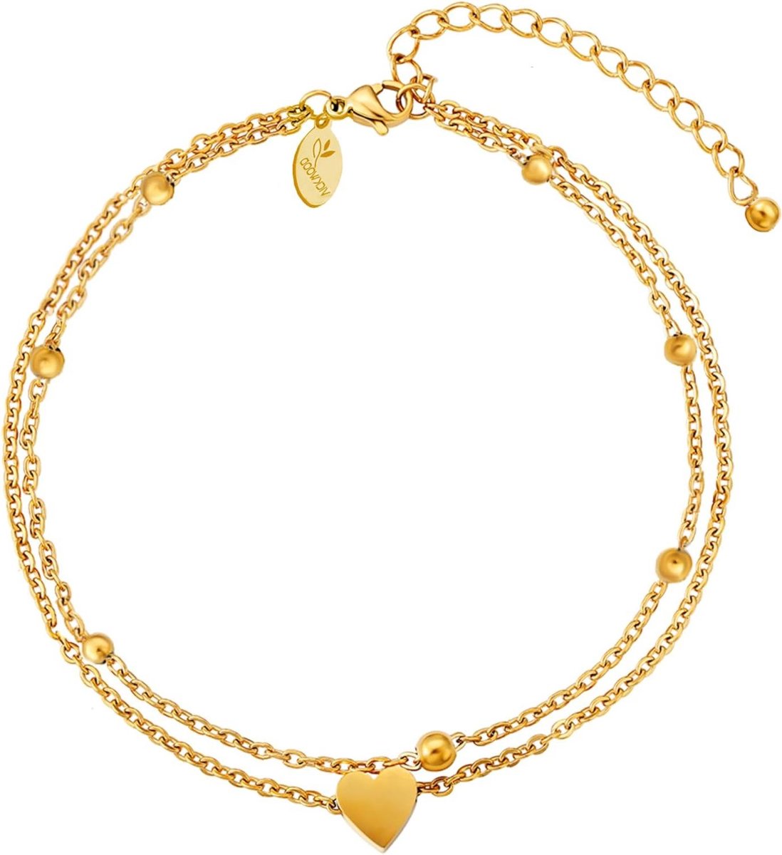 Dames Anklet - Enkelbandje - Zomerse Stijl - Verstelbare Lengte - 21-30 cm - Goudkleurig