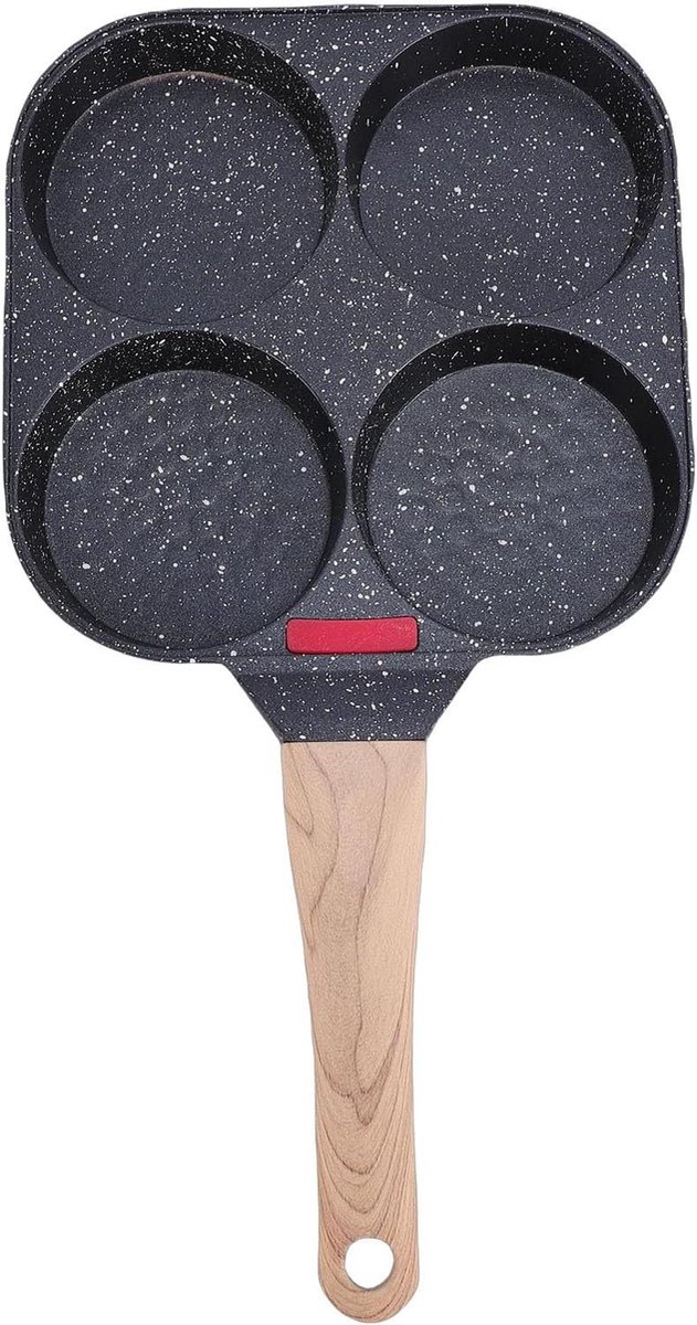 Eierkoekenpan - Omelet Pan - Ontbijt Maken - 4 Kops - 21x19cm - Zwart