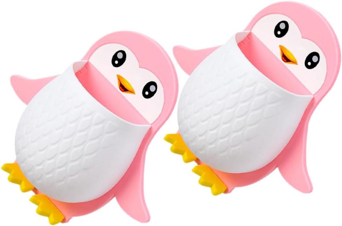 Wand Opbergers - Opbergdozen - Kleine Spullen Ordenen - Pinguïn Vorm - 20 cm Breed - Roze
