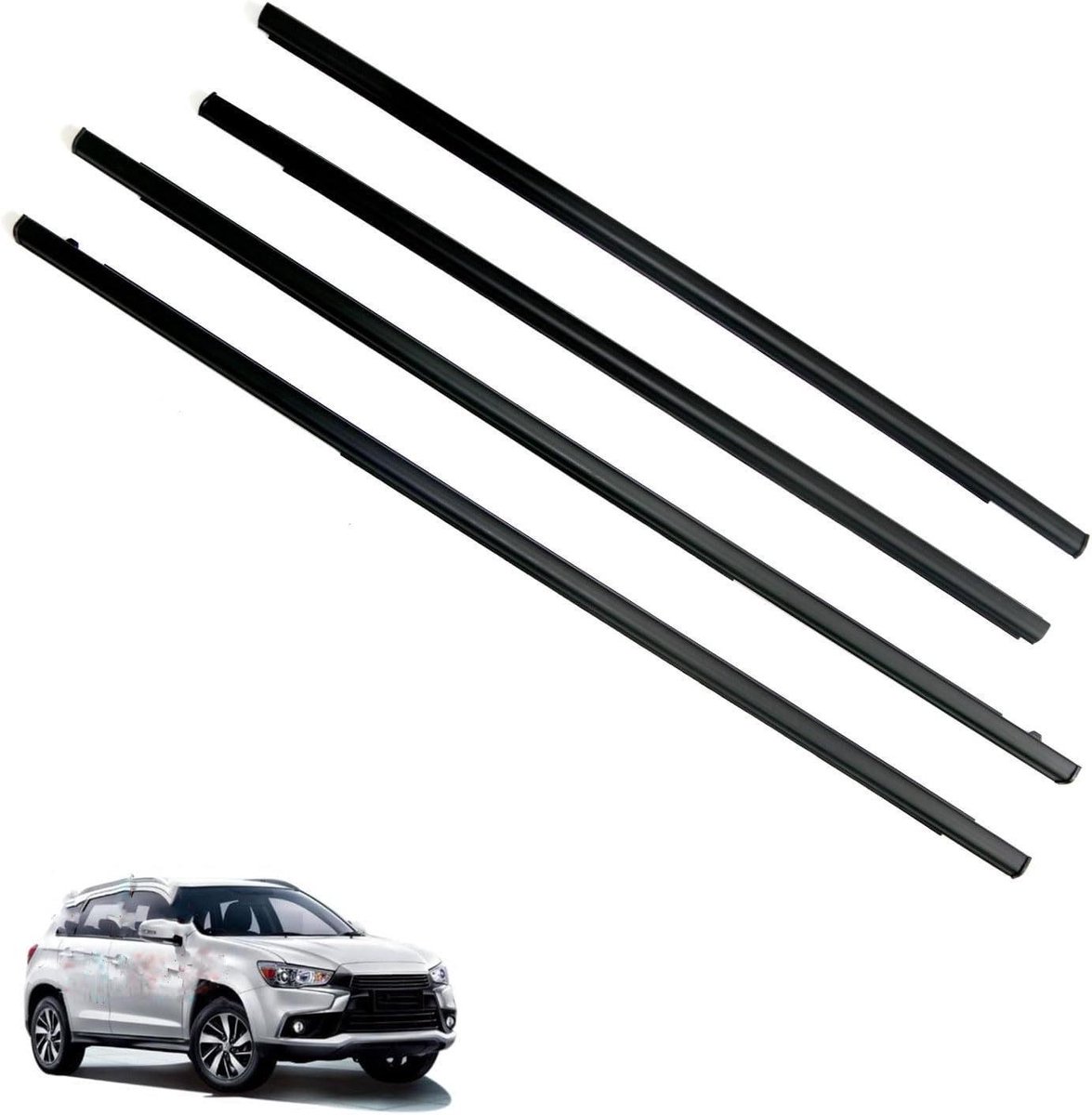 Autoruitafdichting - Randbescherming - Auto Beschermen - Regenbestendig - Set van 4 - Zwart