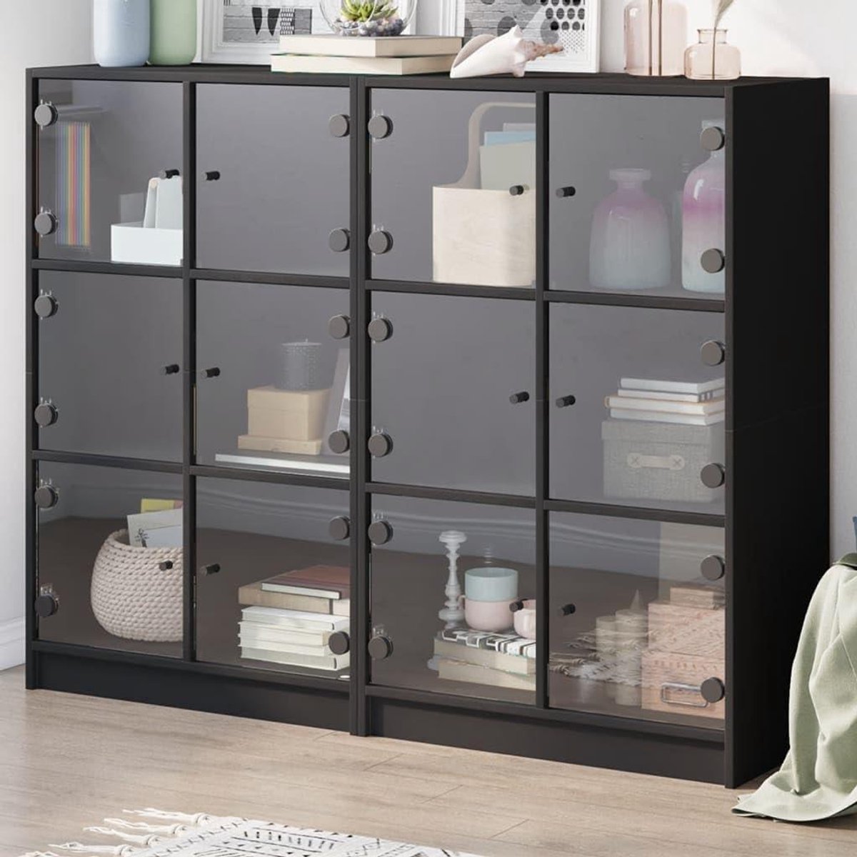 Boekenkast met deuren - Opbergkast - Boeken opbergen - Stabiele meerlaagse constructie - 1
