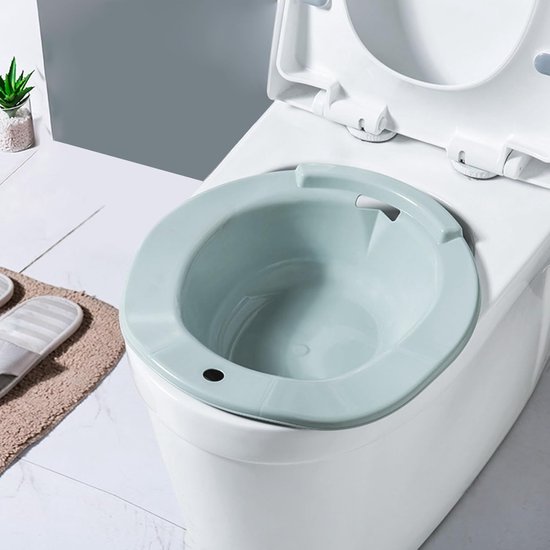 Zitbad Toilet - Bassin Bekken - Herstel Na Bevalling - Anti-overloop Gat - 39 cm - Lichtblauw — afbeelding 3