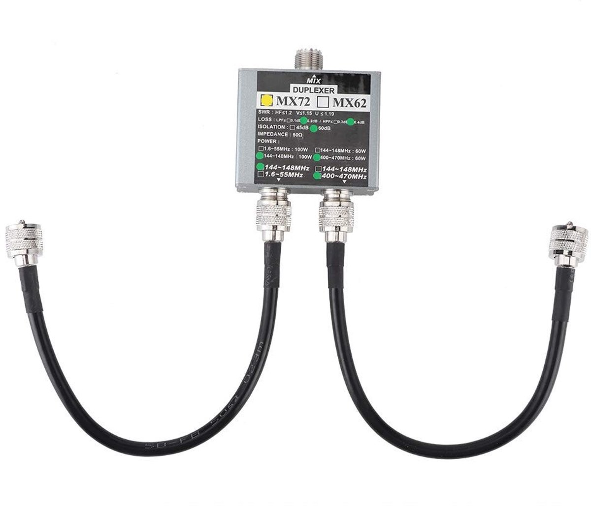 Dailygoods - UHF VHF Duplexer voor Indoor Antenne Combinatie 44-148 MHz 400-470 MHz