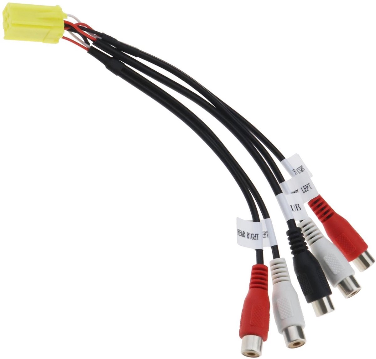 Dailygoods - 6 Pin Mini ISO Adapter met 4 RCA Connectoren