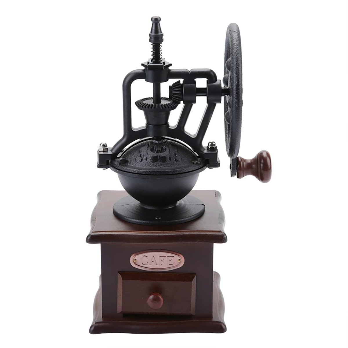 Dailygoods - Vintage Handkoffiemolen van Hout met Verstelbaar Handvat