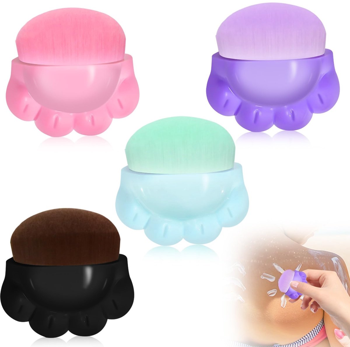 Dailygoods - 4 Stuks Zonnebrandcrème Applicator Borstels voor Kinderen