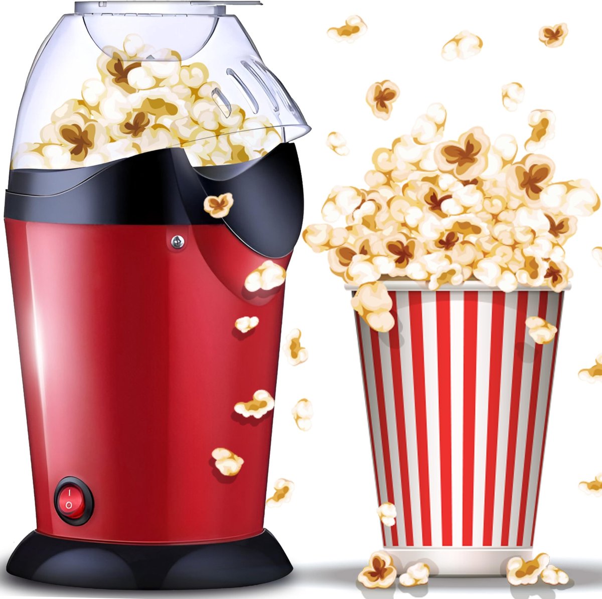 Dailygoods - Vetvrije Popcornmachine met 900 Watt Vermogen