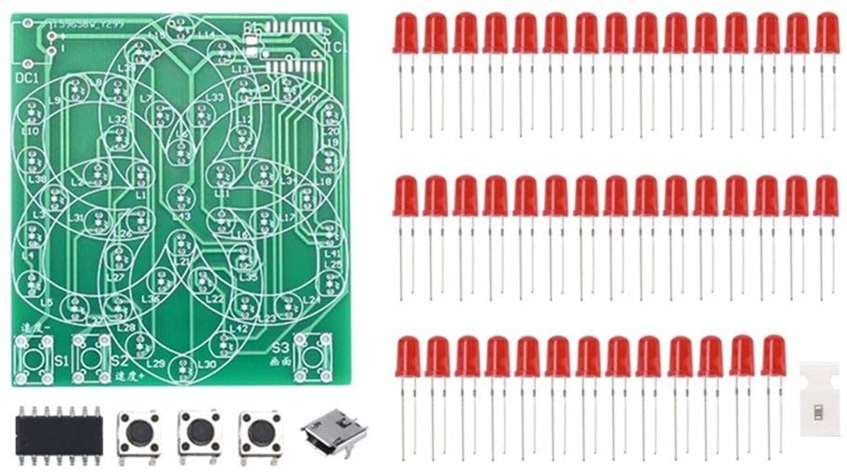 Dailygoods - Soldeerset met 43 LED's voor Doe-Het-Zelf Projecten