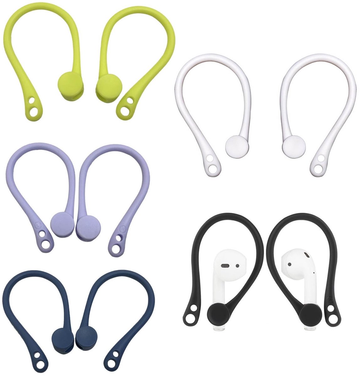 Dailygoods - Set van 5 Anti-Verloren Oorhaken voor Bluetooth Headsets