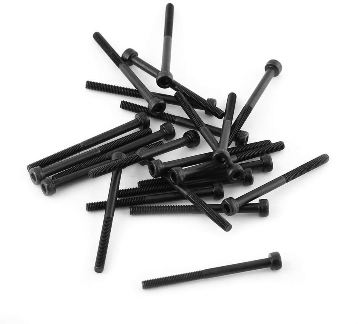 Dailygoods - Dailygoody - Inbusboutschroevenset - Zwarte dopbouten - 12,9 Grade staal - M3 maten - Partially Threaded - 24 stuks - Geschikt voor diverse toepa