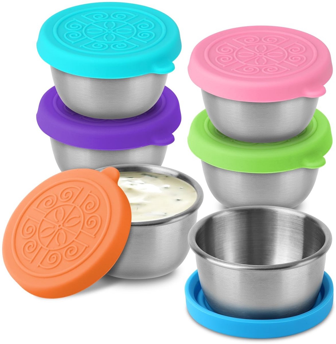Dailygoods - Set van 6 Roestvrij Stalen Containers voor Saladedressing