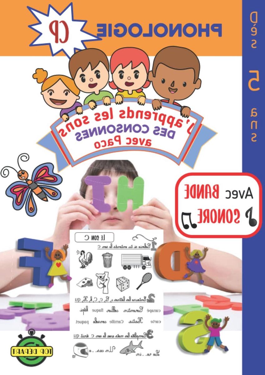 Leesboek Kinderen - Klankboek Leren - Leesvaardigheid Oefenen - Met Geluidsband - A4 Formaat - Zwart Wit
