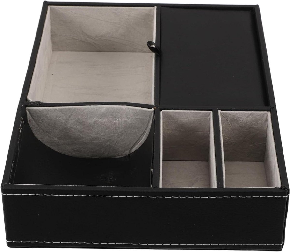 Bureau Organizer - Opbergbak - Spullen Ordenen - Stevig PU Leer - 25.5 cm - Zwart