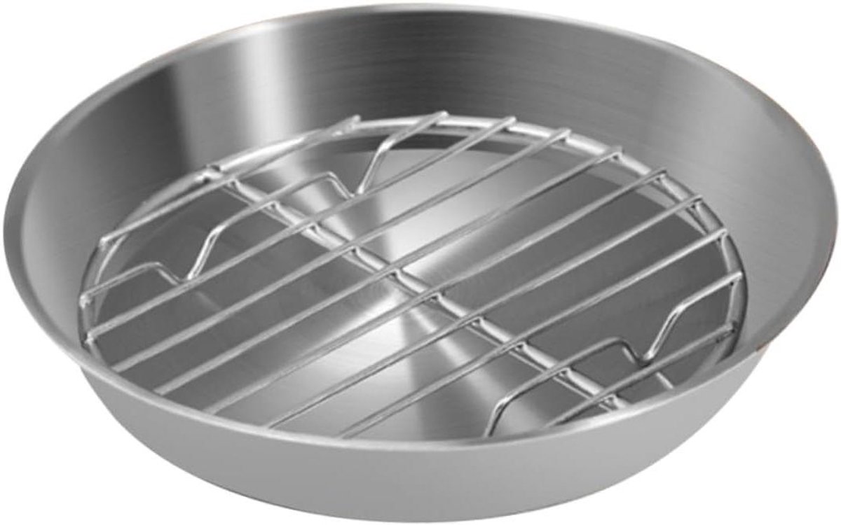 Bakplaat met rooster - Grillplaat set - Oven bereidingen - Roestvrij staal - 16.7x16.7x3cm - Zilver