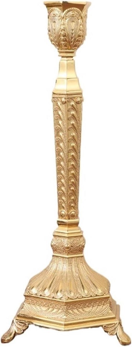 Elegante Kandelaar - Kaarsenhouder Metaal - Romantische Sfeer - Robuust Design - Tot 25 cm - Goud