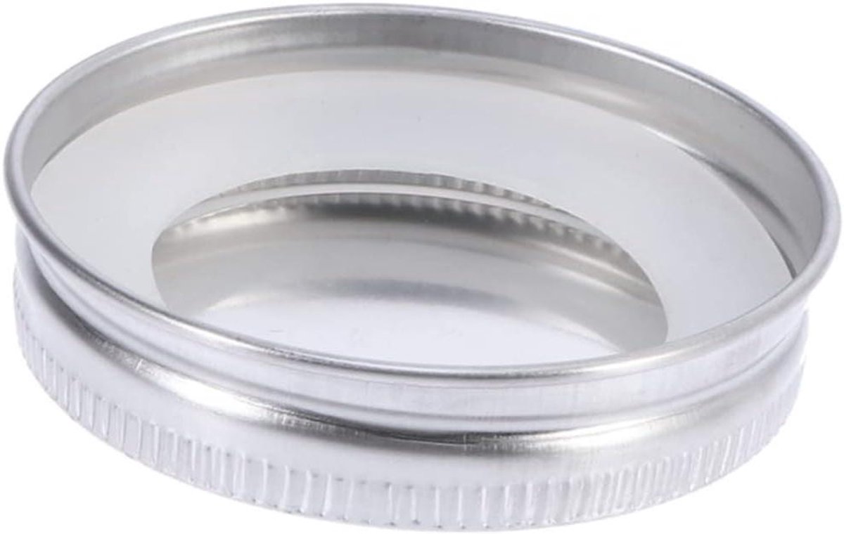 Bewaarpot Deksel - Pot Deksels - Voedsel Bewaren - Roestvrij Staal - 7x7x1.5cm - Zilver